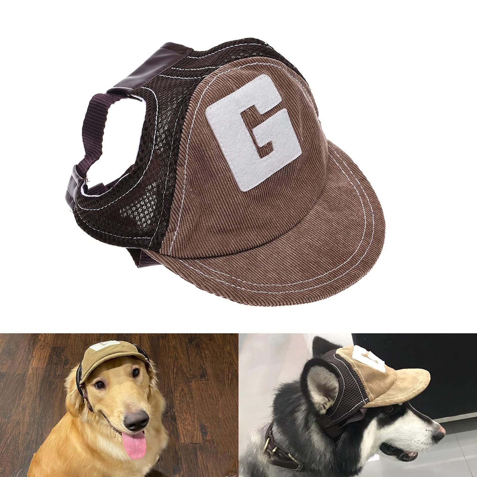 犬用帽子 Amazon | LESYPET 犬用帽子キャップ、調整可能日除帽子、コーデュロイ